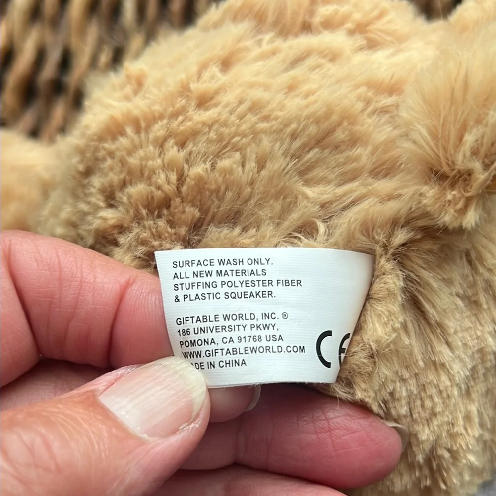 Plush Chicken Dog Toy for Small Pets - Tan With Ball Inside
